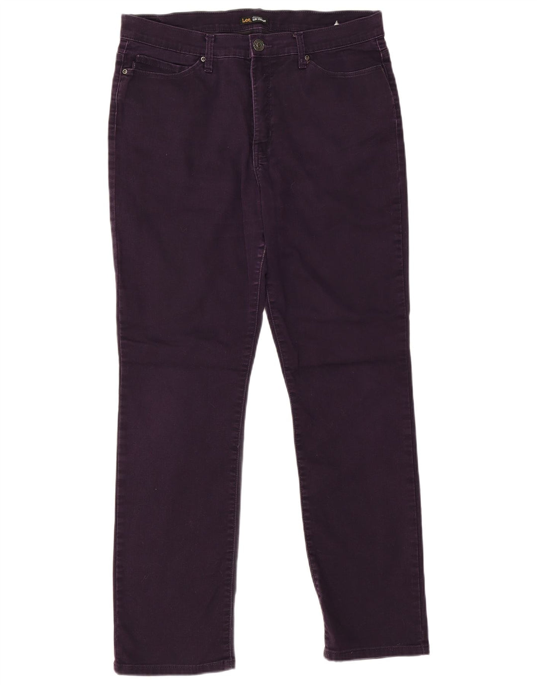 Pantaloni casual dritti slim da donna LEE W32 L32 in cotone viola