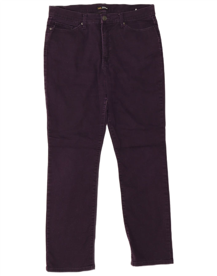 Pantaloni casual dritti slim da donna LEE W32 L32 in cotone viola