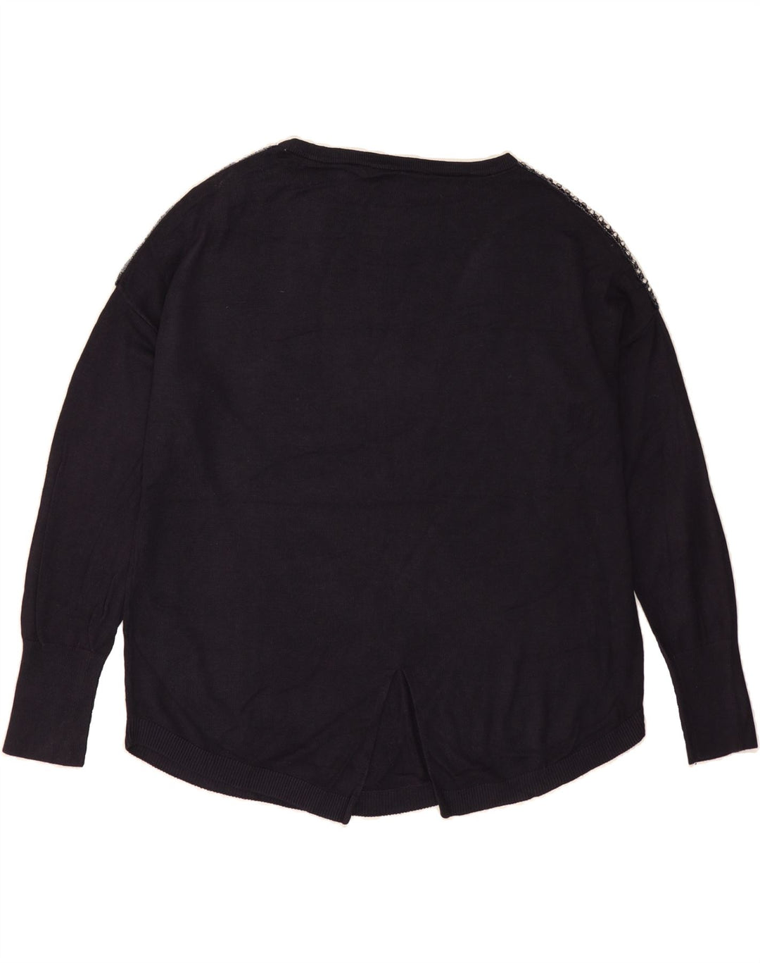 OASIS Womens Oversized Boat Neck Jumper Sweater UK 14 Medium Navy Blue Vintage Oasis and Second-Hand Oasis from Messina Hembry 