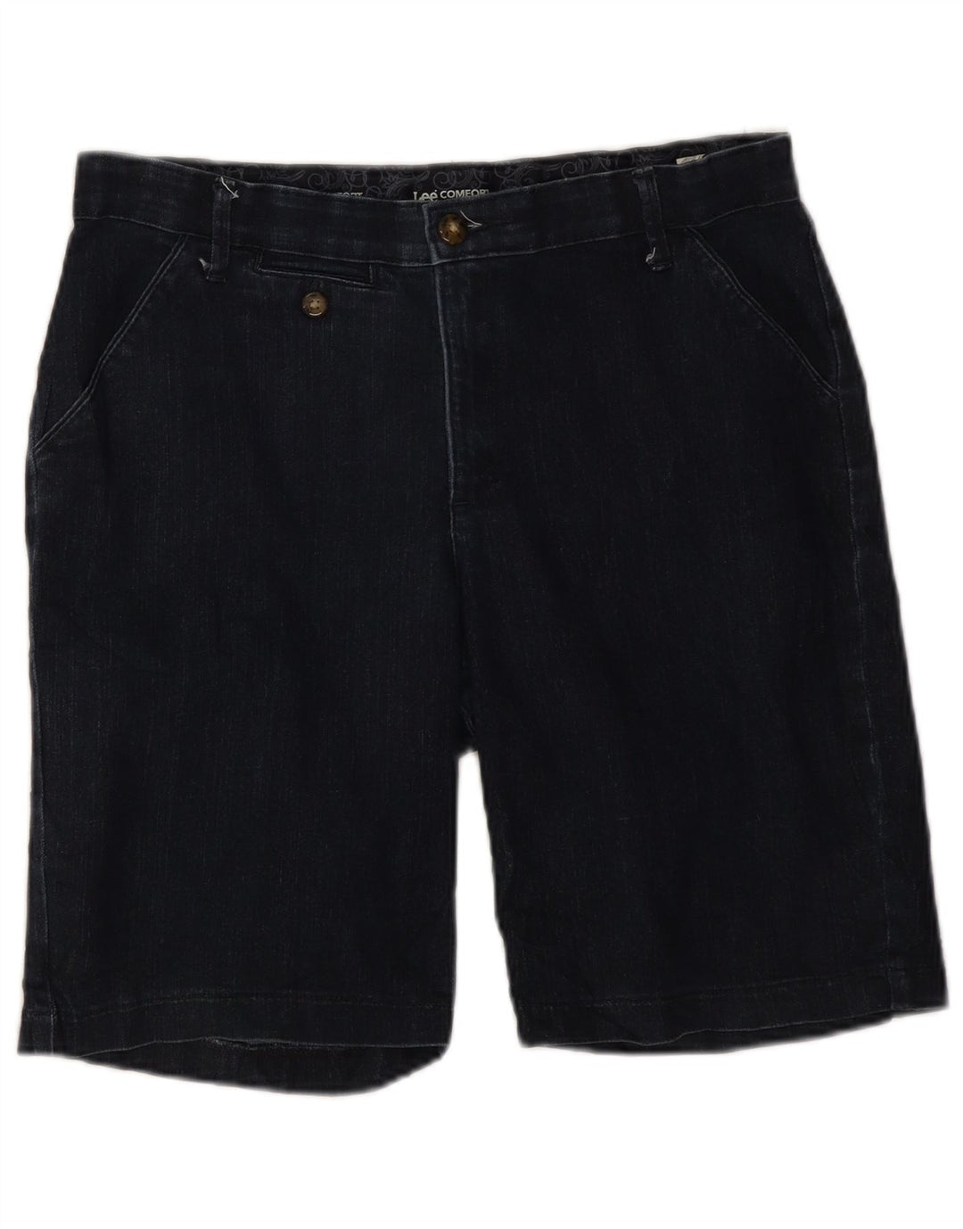 Pantaloncini di jeans da donna Lee US 10 Large W32 cotone blu navy