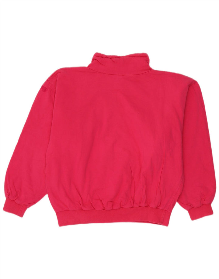 Felpa oversize da donna vintage maglione UK 14 cotone rosa medio