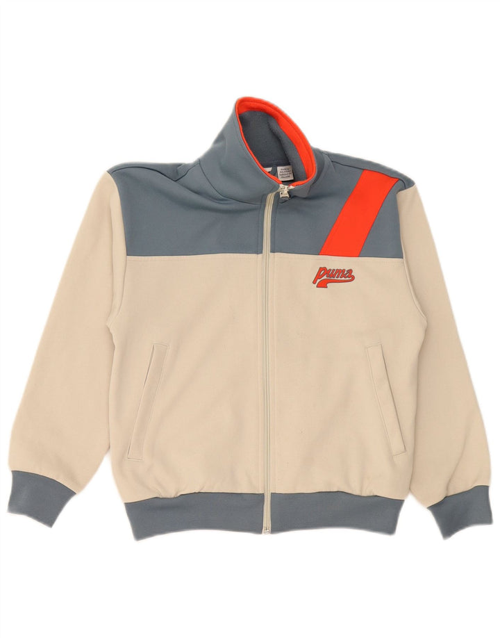 Giacca da tuta grafica da ragazzo Puma 9-10 anni Beige Colourblock