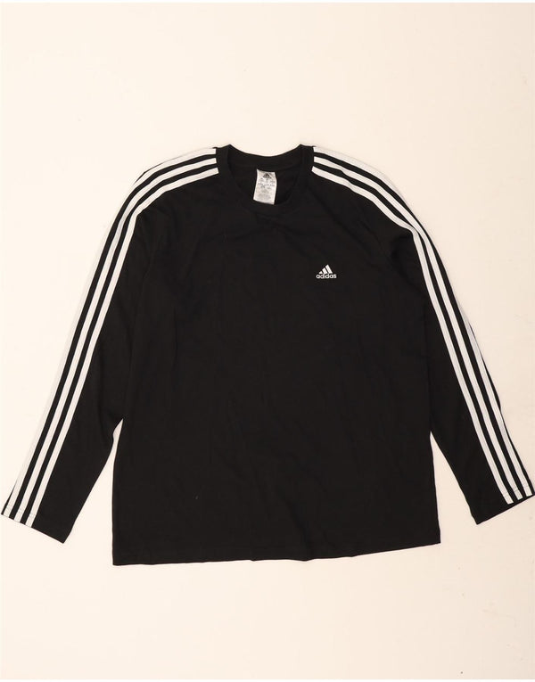 Maglia manica lunga da donna Adidas UK 20/22 XL cotone nero