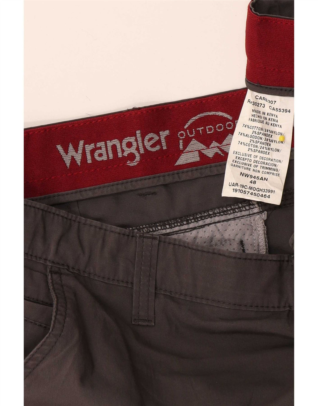 Pantaloncini chino da uomo Wrangler W48 4XL cotone grigio