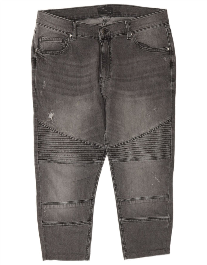 Jeans Capri affusolati da uomo ZARA EU 44 Large W34 L22 Grigio