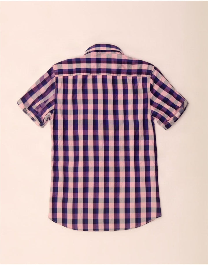 Ted Baker Camicia a maniche corte da uomo taglia 3 cotone a quadri multicolore medio