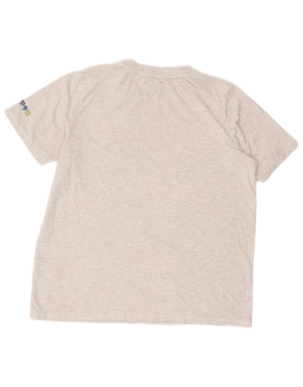 T-shirt grafica corta da donna Superdry UK 12 grigio medio a righe