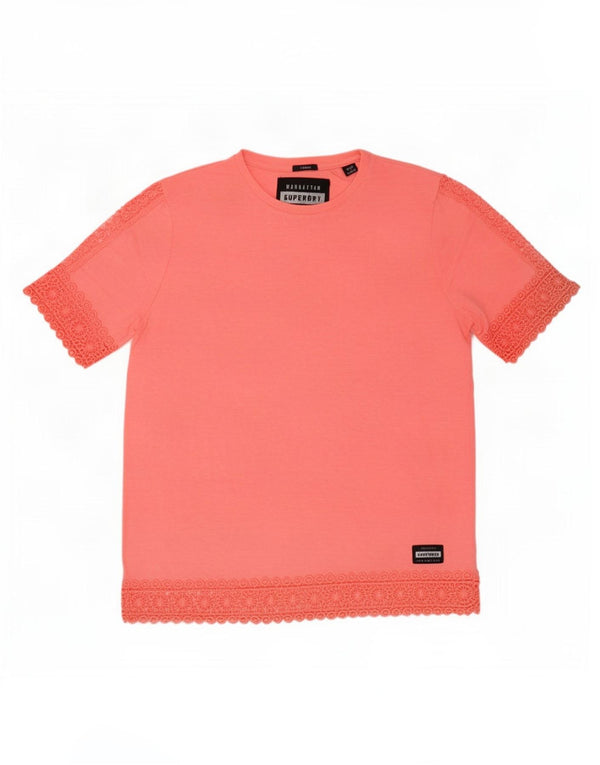 T-shirt da donna Superdry Top UK 6 XS cotone rosa