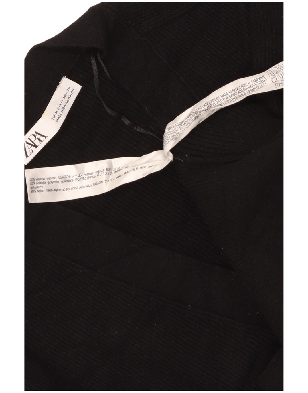 Maglione cardigan corto da donna ZARA UK 14 viscosa nera media