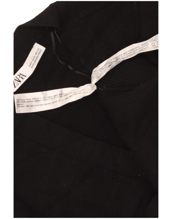 Maglione cardigan corto da donna ZARA UK 14 viscosa nera media