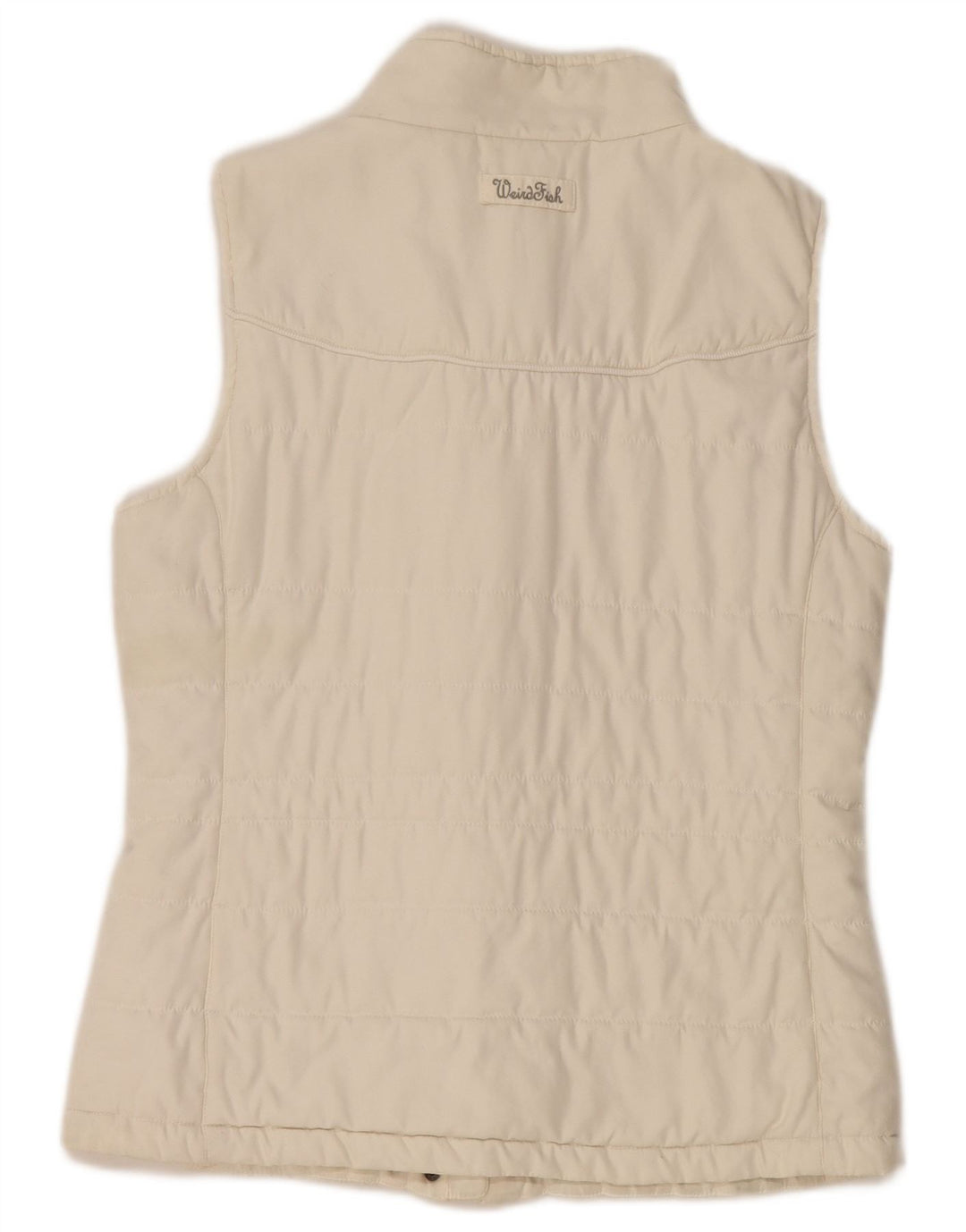 WEIRD FISH Gilet imbottito da donna UK 14 Large Poliestere bianco