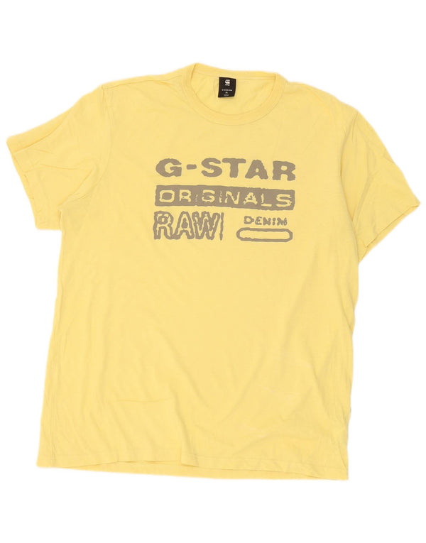 T-shirt grafica da uomo G-Star Top XL in cotone giallo