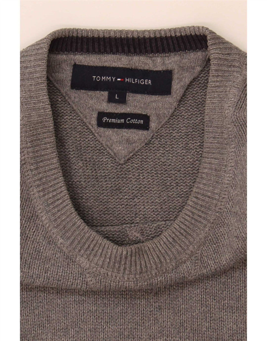 Maglione maglione girocollo da uomo Tommy Hilfiger grande grigio