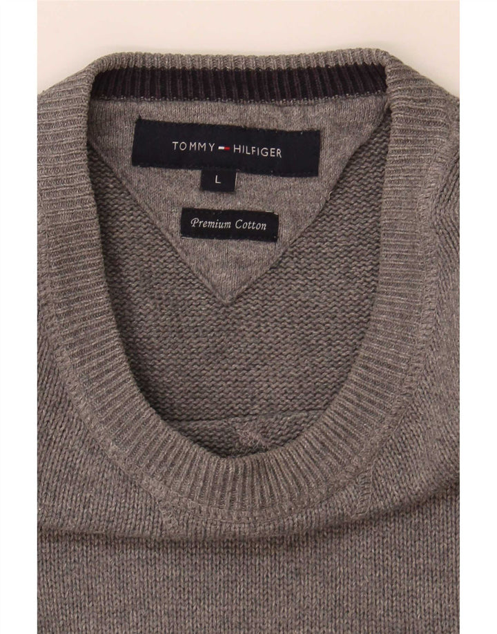 Maglione maglione girocollo da uomo Tommy Hilfiger grande grigio
