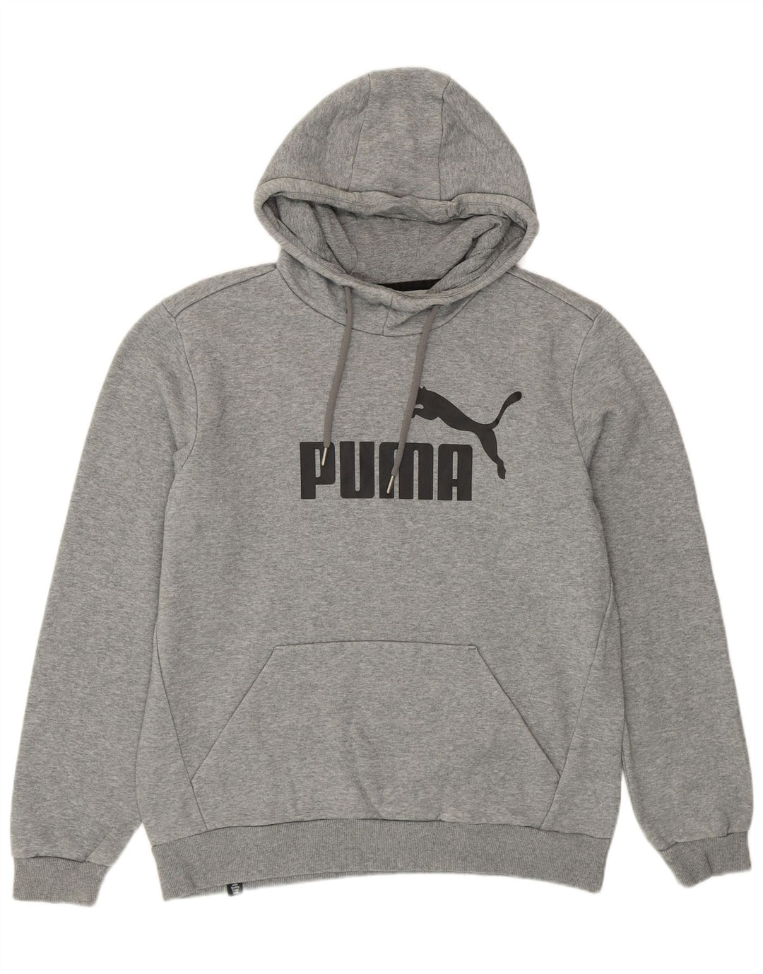 Felpa con cappuccio grafica da uomo Puma in cotone chiazzato grigio medio