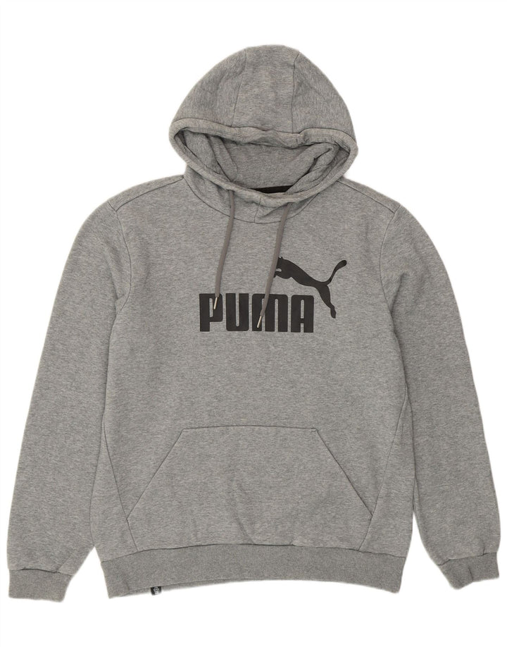 Felpa con cappuccio grafica da uomo Puma in cotone chiazzato grigio medio