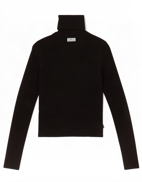 Top Zara da donna a collo alto a maniche lunghe UK 12 viscosa nera media