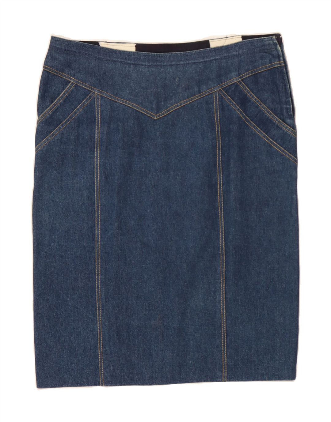 VINTAGE Womens Denim Skirt W34 Large  Blue Vintage Vintage and Second-Hand Vintage from Messina Hembry 