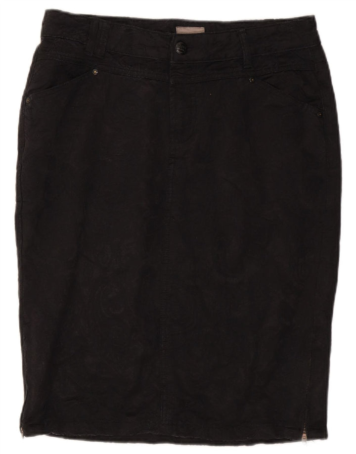 Gonna a tubino vintage da donna EU 40 media W30 cotone nero classico