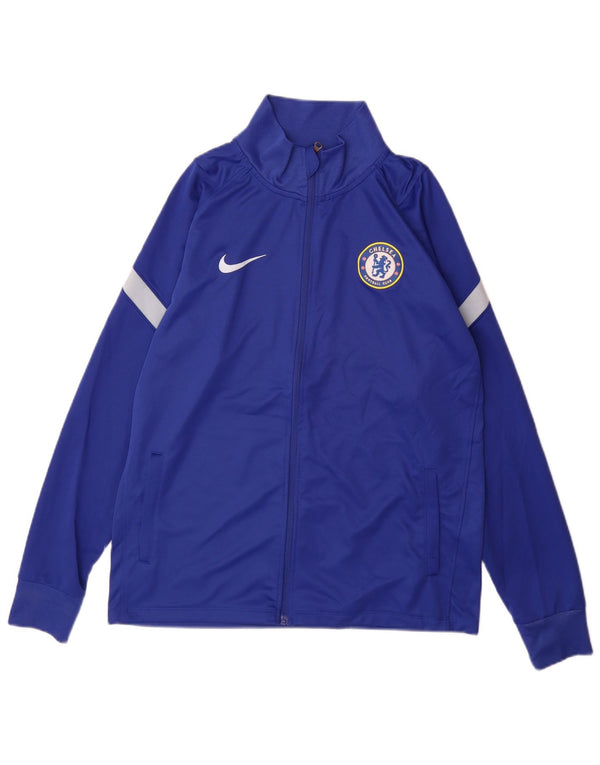 Giacca da tuta da uomo Nike Chelsea FC, giacca in poliestere color block blu medio
