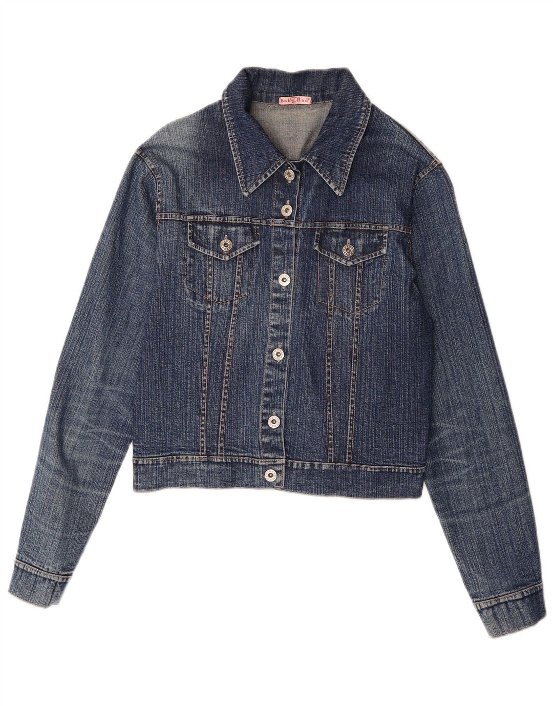 VINTAGE Womens Denim Jacket UK 12 Medium Blue