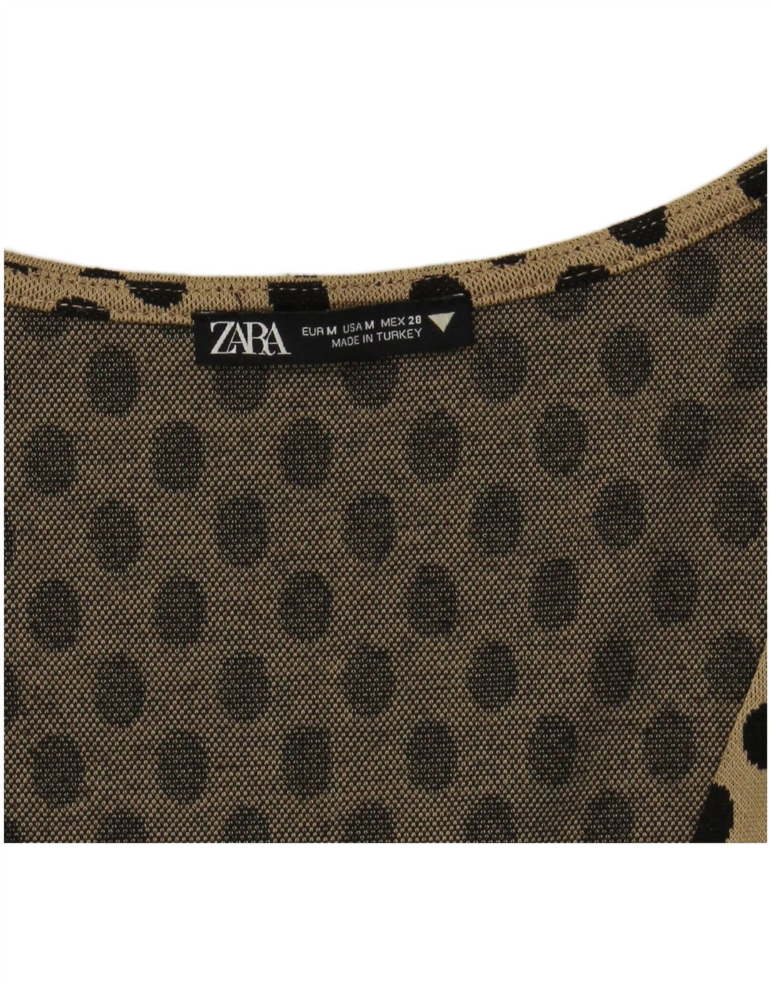 Abito a trapezio da donna Zara UK 12 a pois beige medio