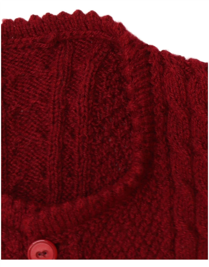 Maglione cardigan da donna VINTAGE UK 14 Grande Borgogna