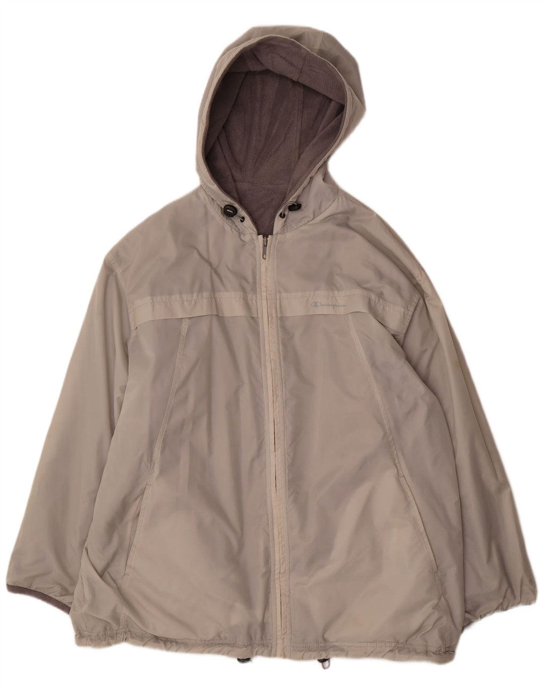 Giacca in pile reversibile con cappuccio da uomo Champion UK 44 2XL Poliestere grigio