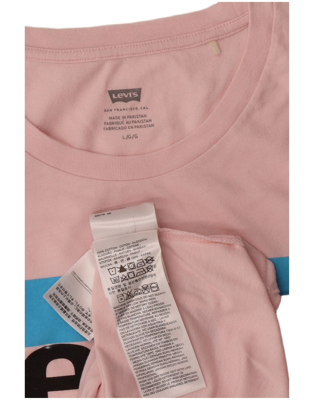 T-shirt grafica da donna Levi's Top UK 16 Large Rosa