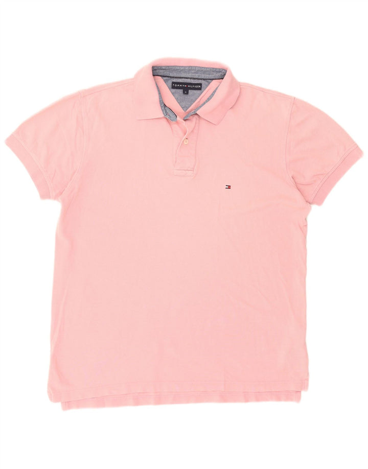 TOMMY HILFIGER Polo da uomo in cotone rosa medio