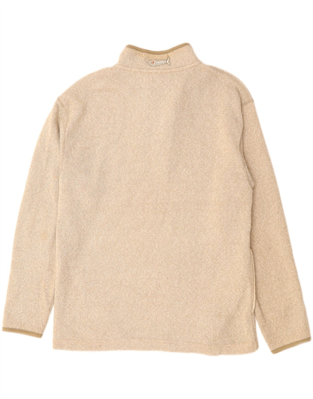 WEIRD FISH Felpa da uomo con zip e collo Maglione poliestere beige medio