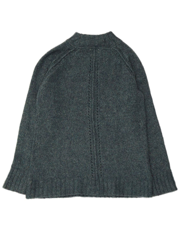 WHITE STUFF Maglione da donna con collo alto e maglione UK 12 Verde medio screziato