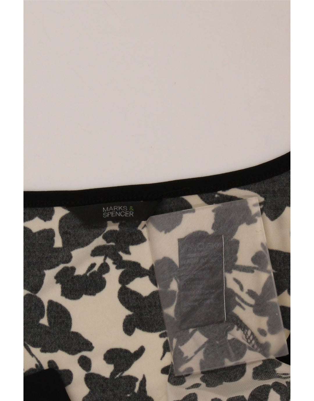 MARKS & SPENCER Camicetta da donna Top UK 16 Grande poliestere floreale nero