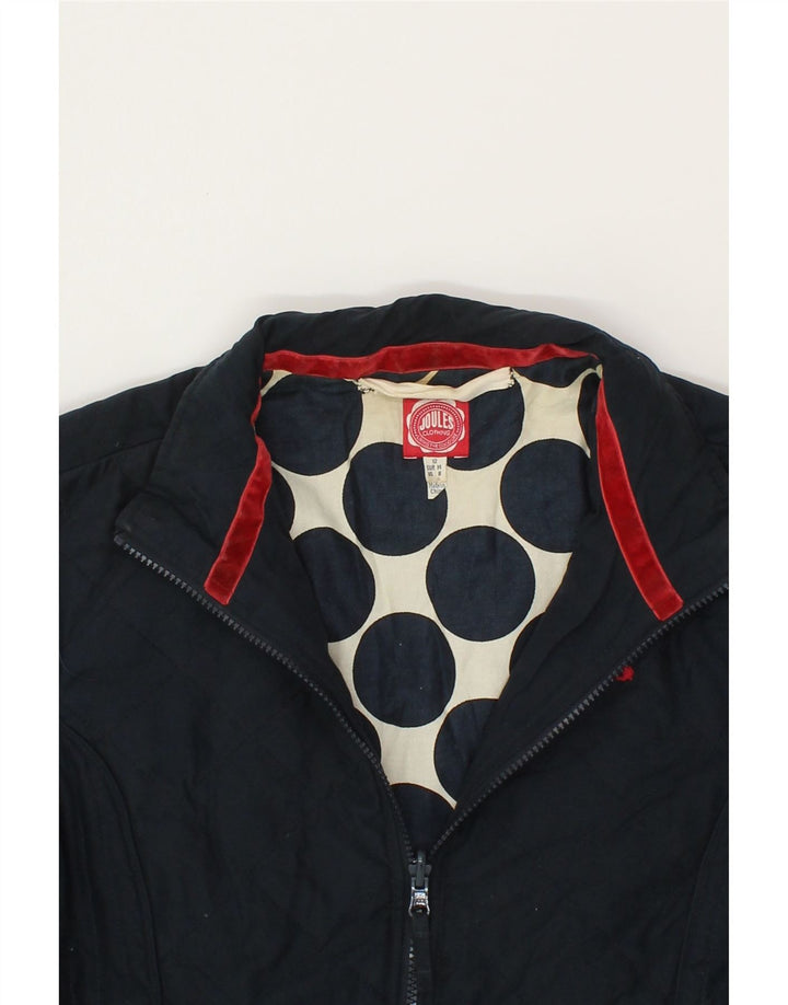 JOULES Womens Quilted Jacket UK 12 Medium Navy Blue Polyester Vintage Joules and Second-Hand Joules from Messina Hembry 