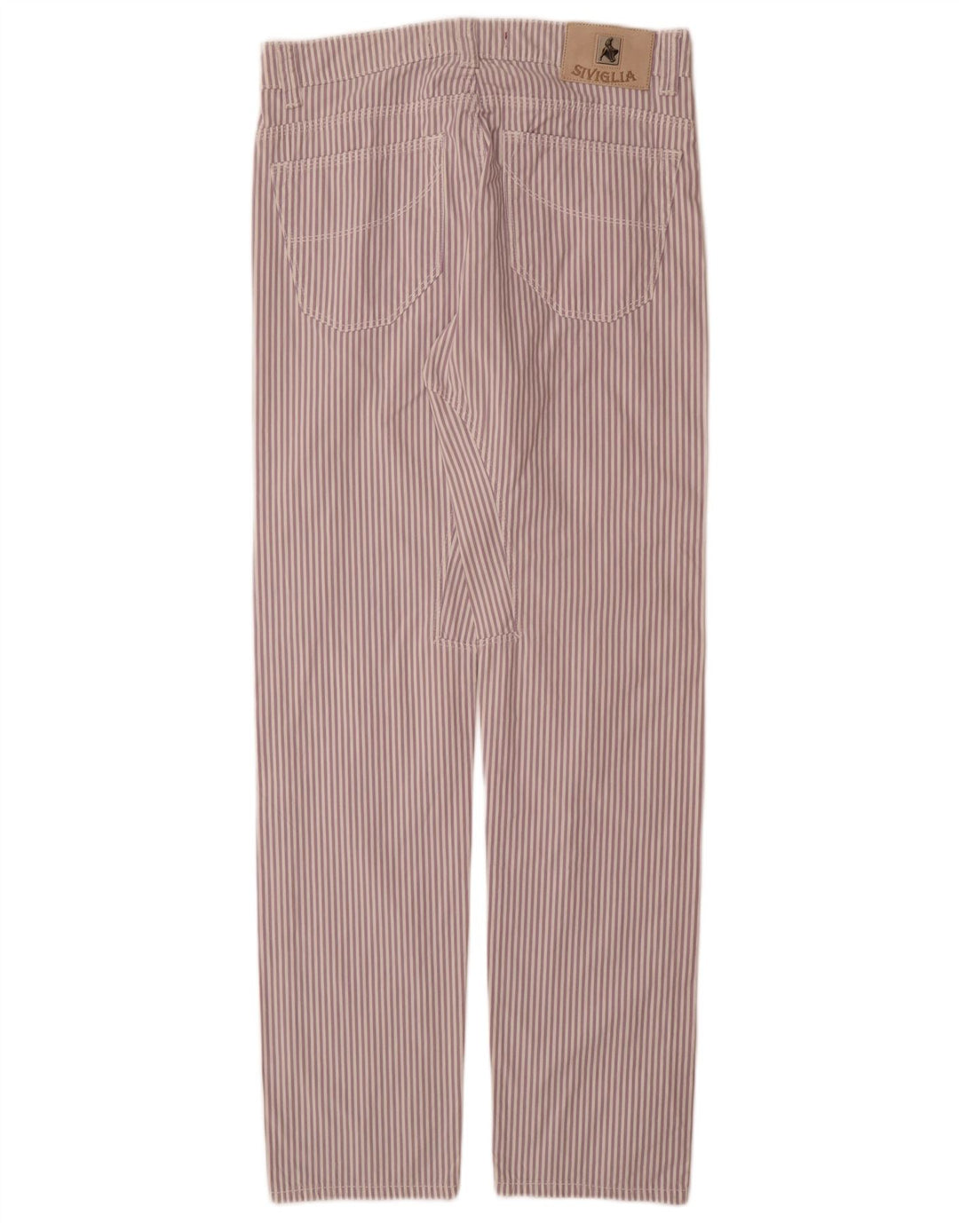 Pantaloni casual dritti da donna SIVIGLIA W31 L33 cotone gessato viola