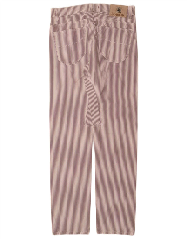 Pantaloni casual dritti da donna SIVIGLIA W31 L33 cotone gessato viola