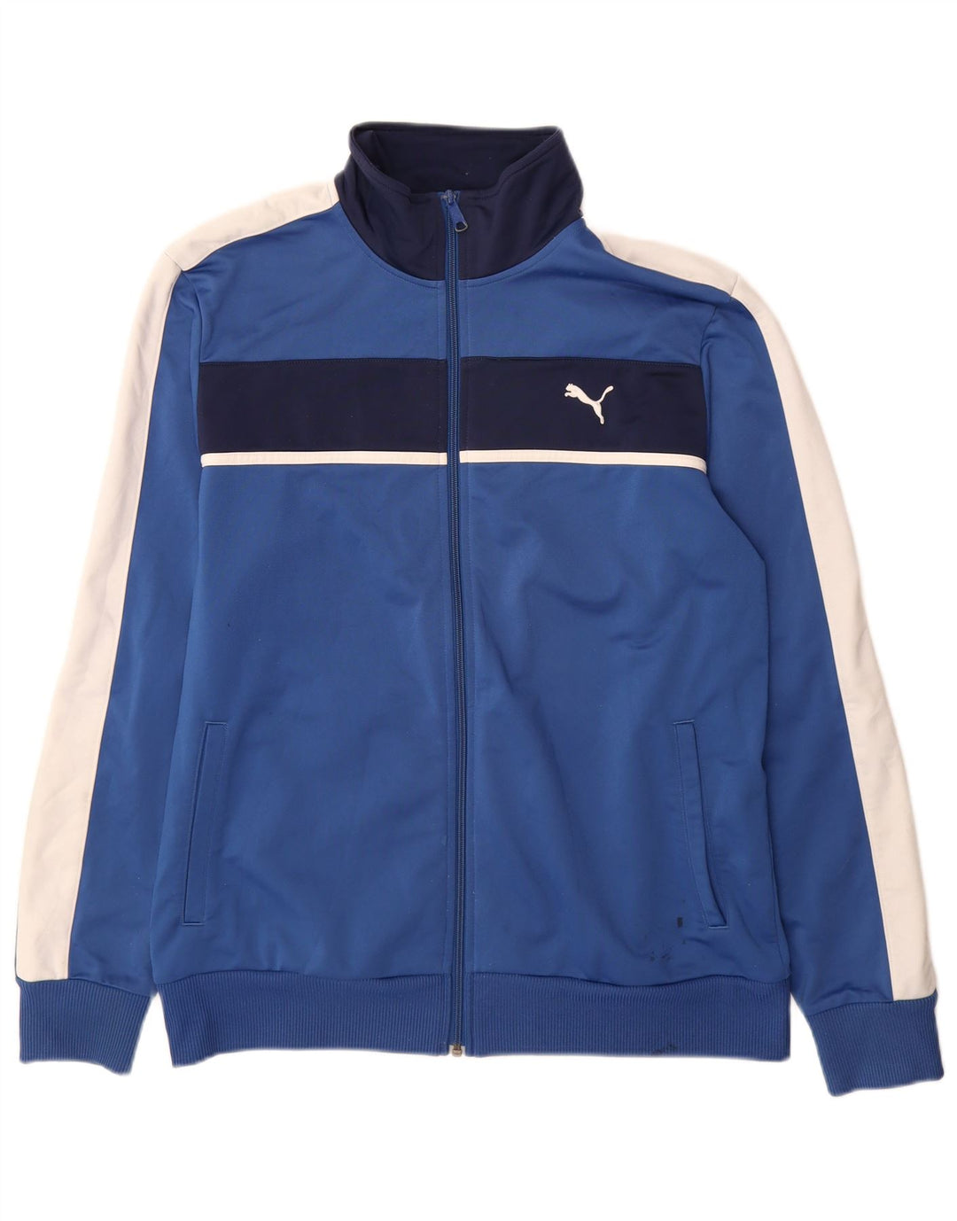 Giacca da tuta da uomo Puma Large in poliestere color block blu