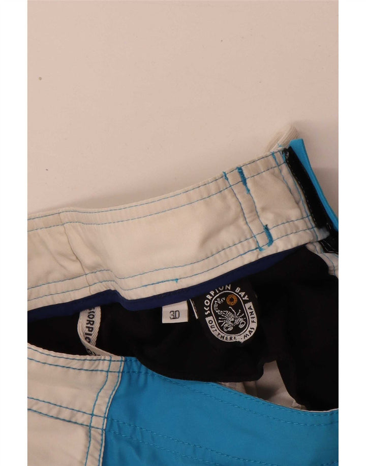 Pantaloncini da bagno grafici da uomo Scorpion Bay Blu medio in poliestere color block