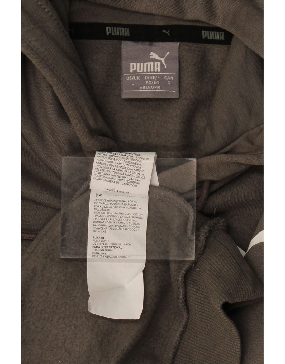 Felpa con cappuccio grafica da uomo PUMA grande in cotone grigio