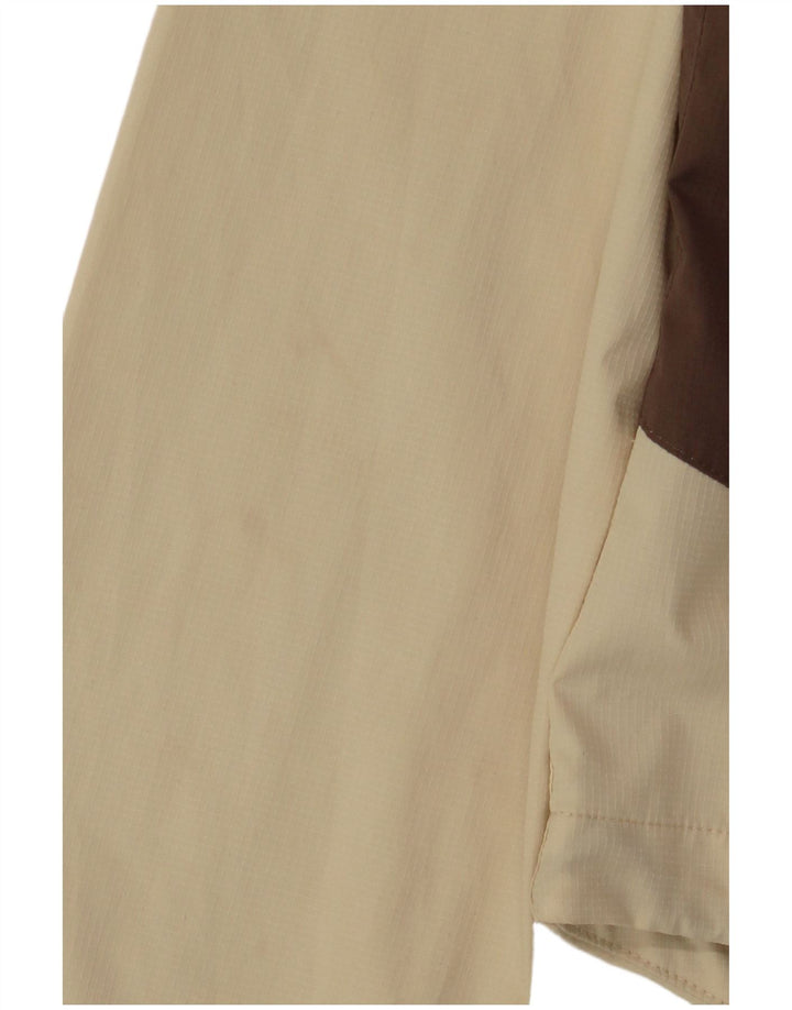 JACK WOLFSKIN Giacca antipioggia oversize da donna UK 10 Small Beige Colourblock