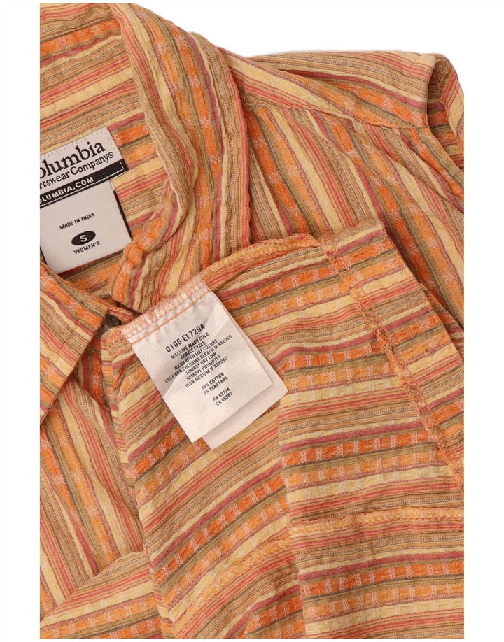 COLUMBIA Camicia senza maniche da donna Camicetta UK 10 Piccola a righe multicolore