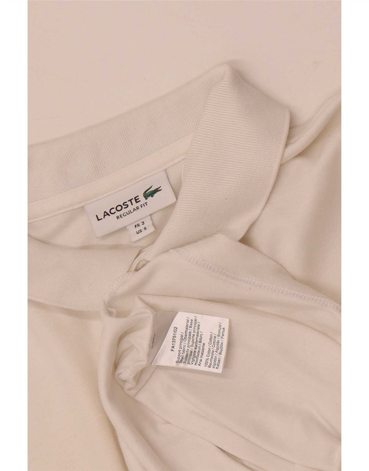 Polo Lacoste da uomo vestibilità regolare taglia 3 piccola in cotone bianco