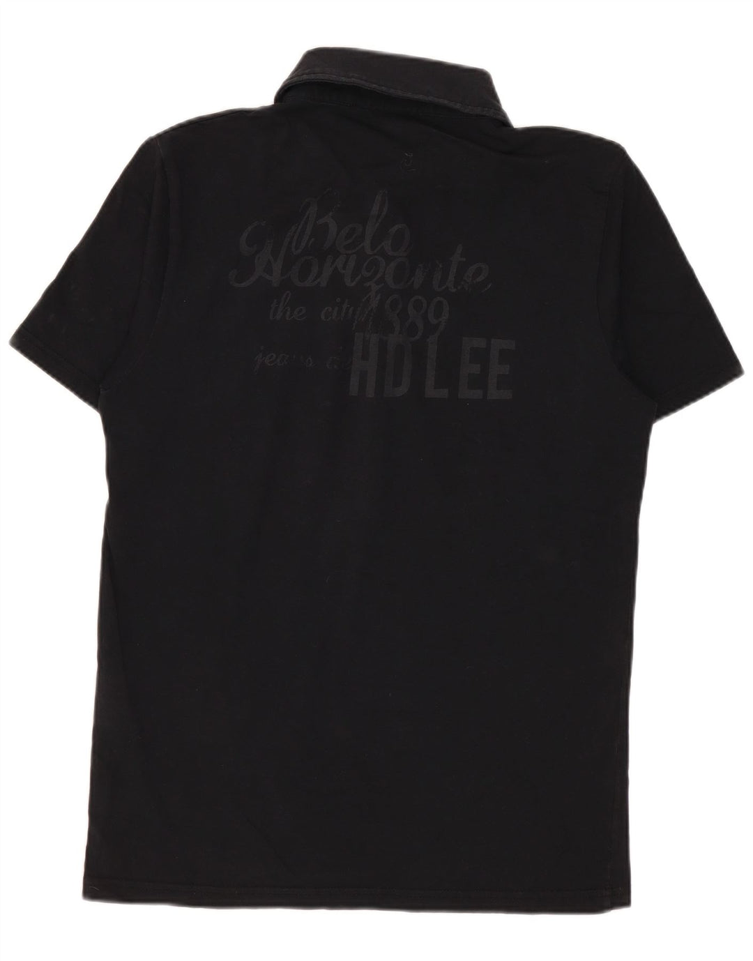 Polo grafica da donna Lee UK 10 piccola in cotone nero