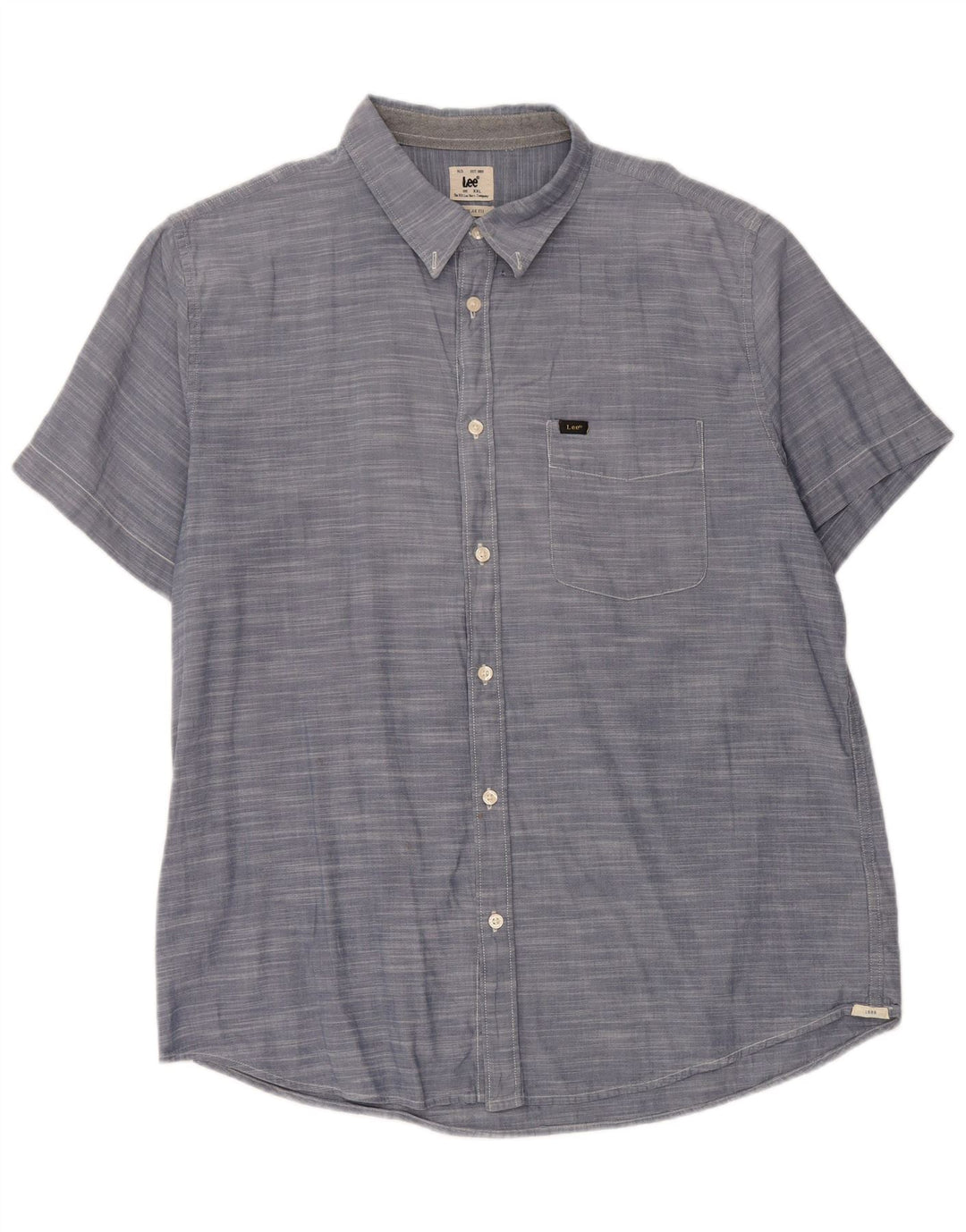 Camicia LEE da uomo a maniche corte vestibilità regolare 2XL in cotone blu