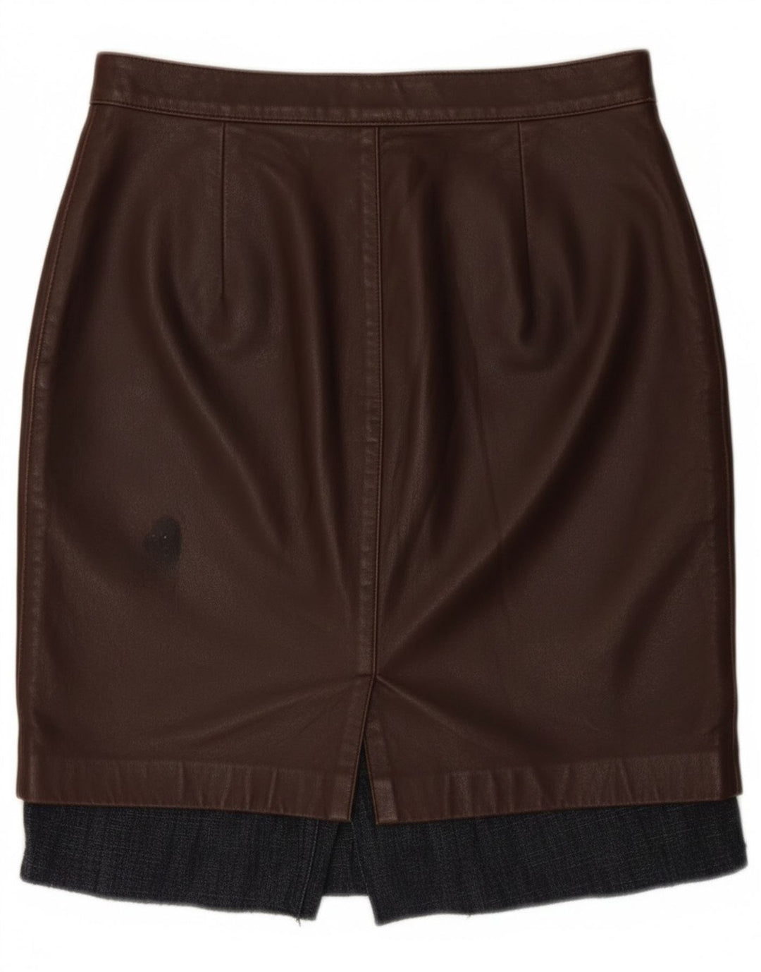 Gonna in pelle vintage da donna W28 in pelle marrone medio