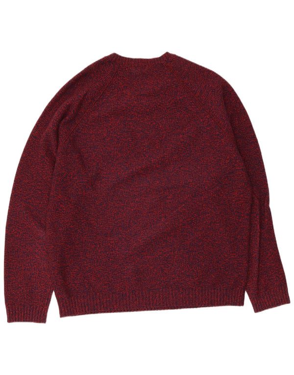 Liu Jo Uomo Maglione Girocollo Maglione XL Lana Vergine screziata Bordeaux
