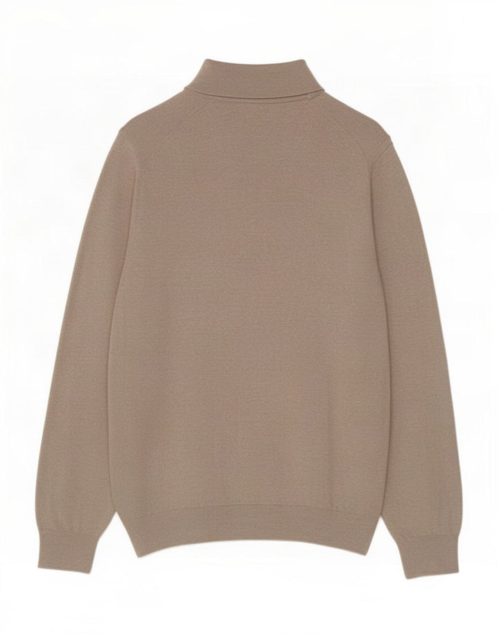 Massimo Dutti Maglione cardigan da uomo grande in cotone color block beige