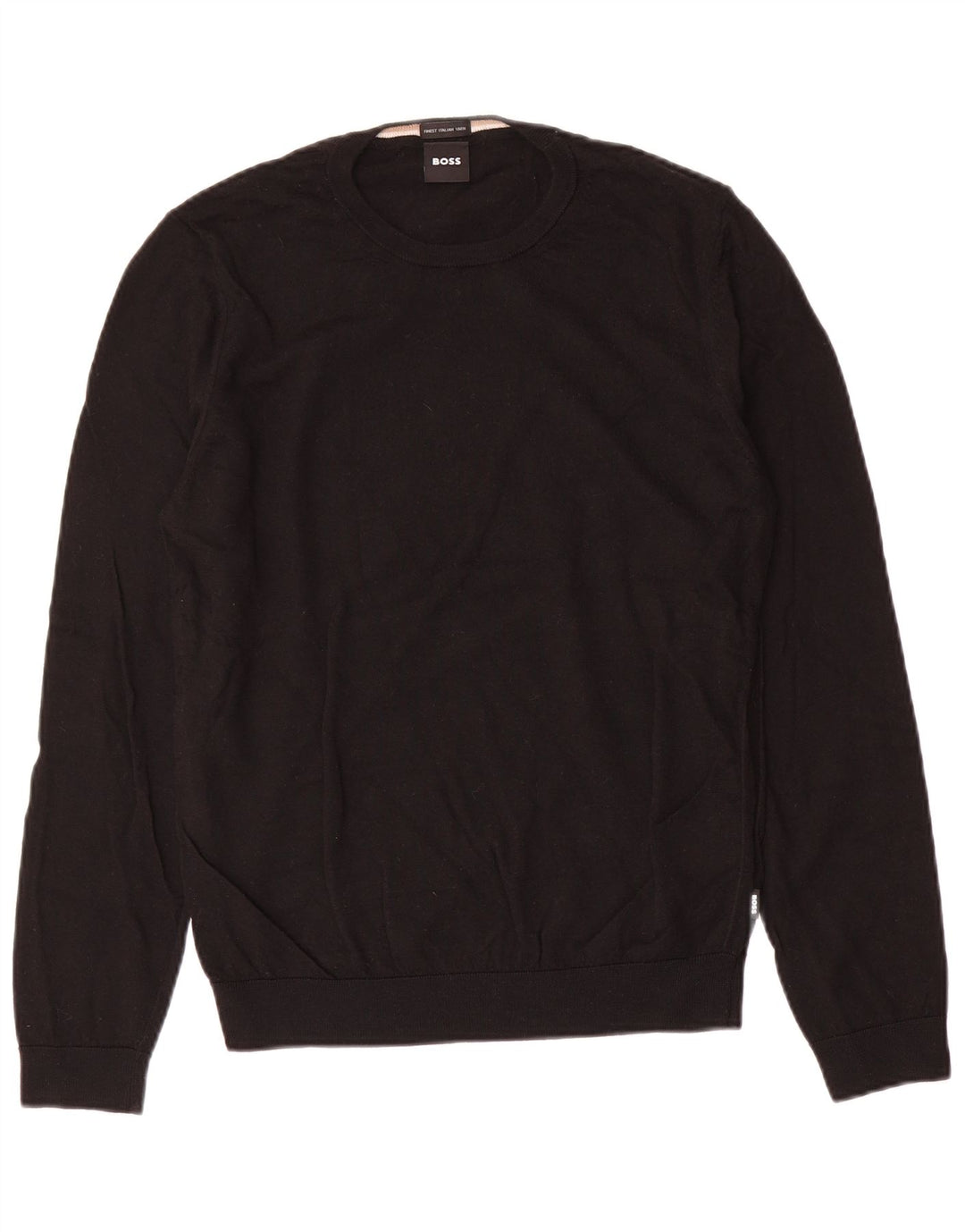 Maglione maglione girocollo da uomo Hugo Boss in lana nera media