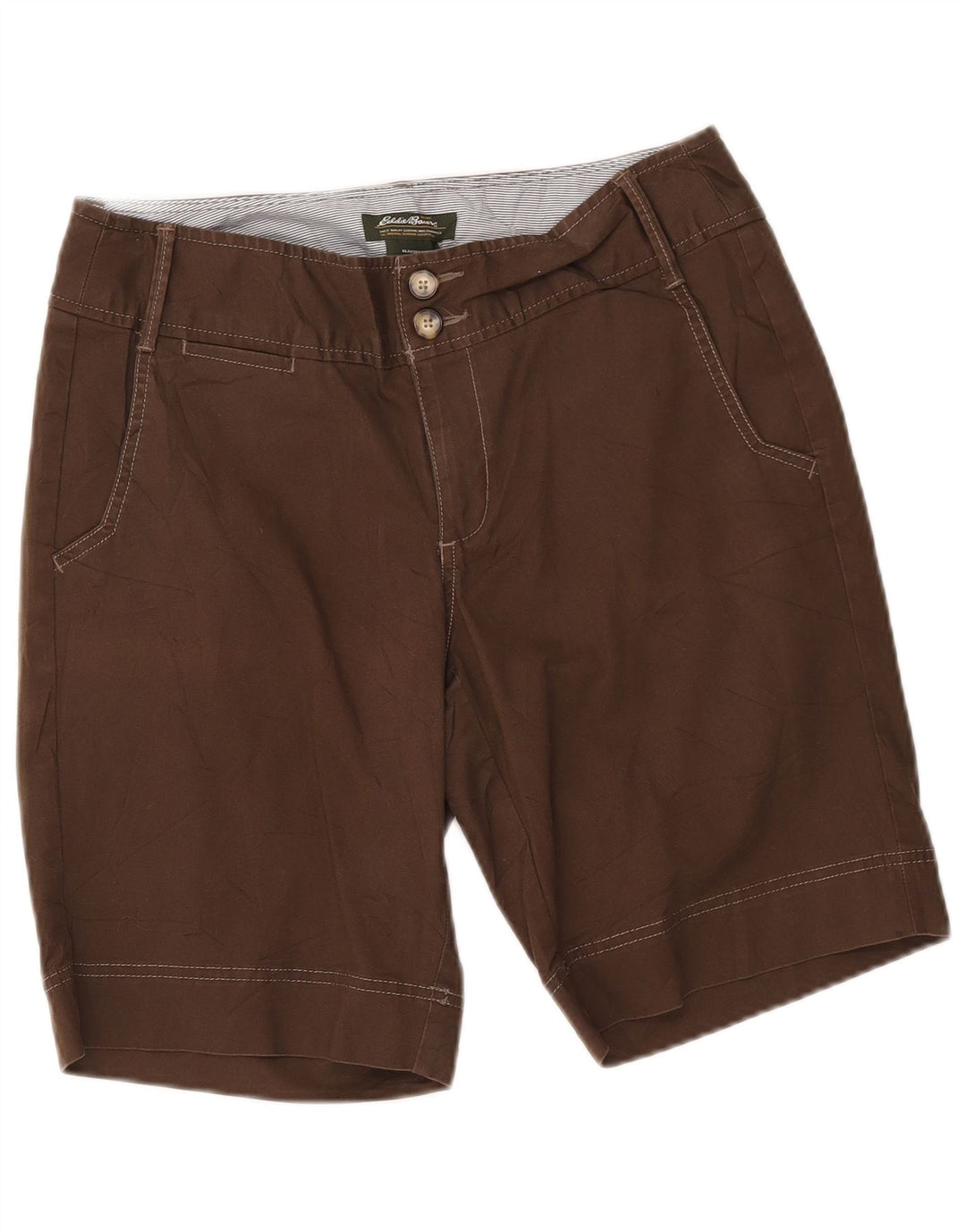 Pantaloncini Bermuda da donna Eddie Bauer Blakely Fit US 8 Medium W30 Cotone marrone