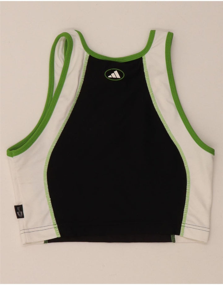 ADIDAS Reggiseno sportivo Climalite da donna UK 16 Large Nero Colourblock